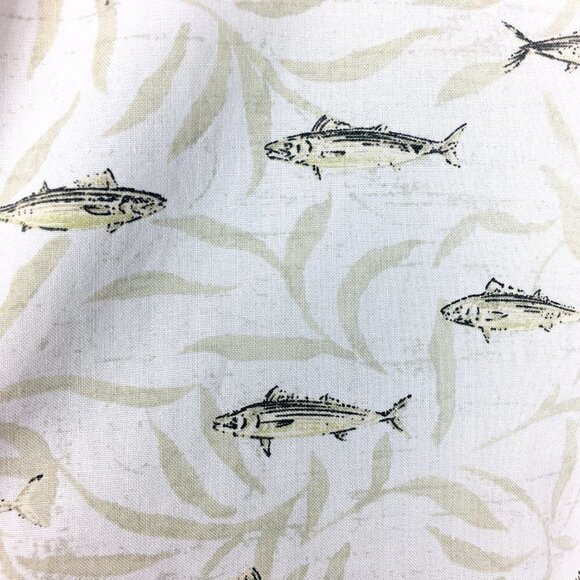 Woolrich Men's Camp Shirt Tan Fish Print Button Front Short Sleeves Casual XL - Picture 4 of 9